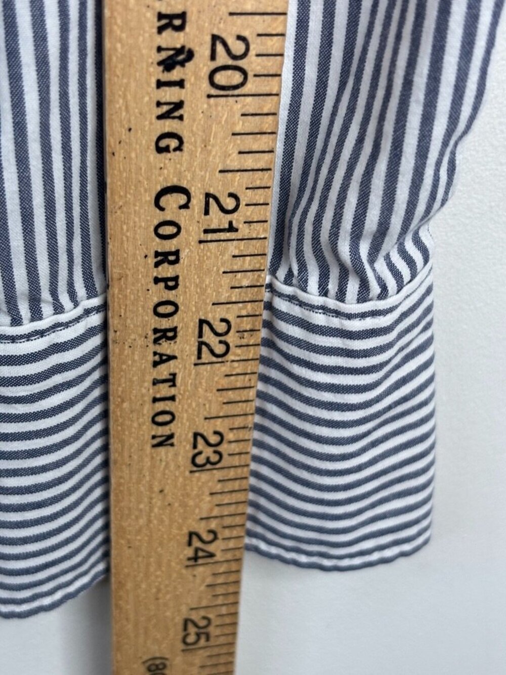 Outerknown 100% Organic Cotton Striped Button Down Shirt Women S Blue White Flaw - Picture 11 of 11